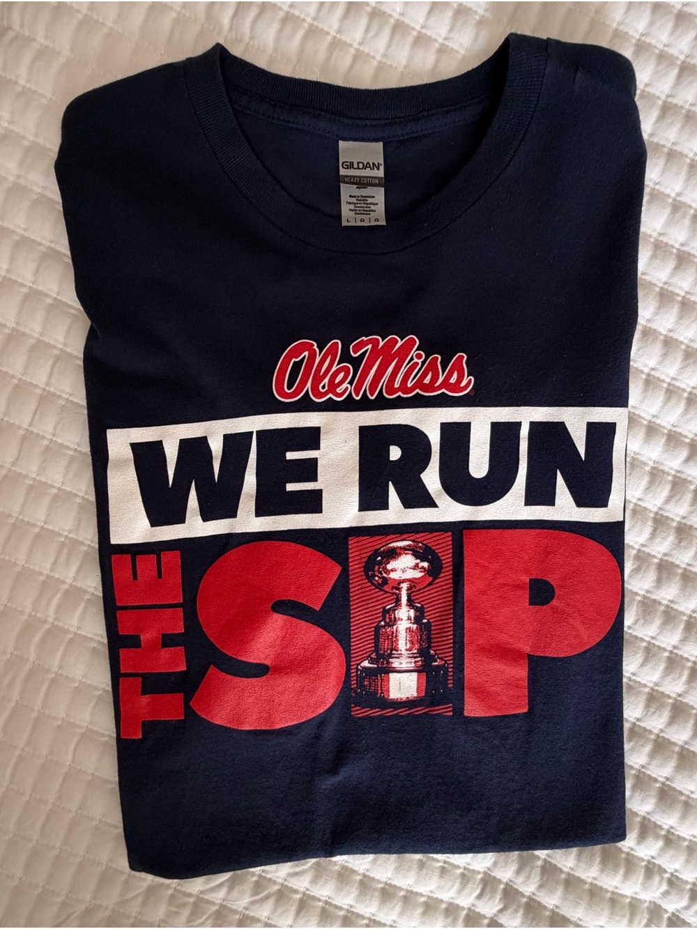 Ole Miss Navy Short-Sleeve Cotton Tee - Large - Picture 2 of 3
